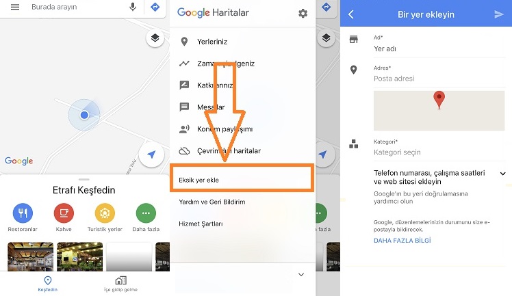 Google Haritalar Yer Ekleme
