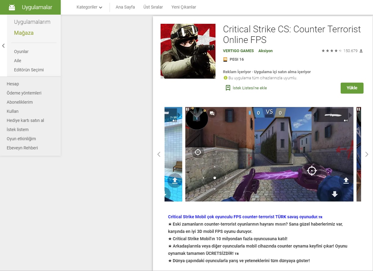CRITICAL STRIKE CS COUNTER STRIKE android