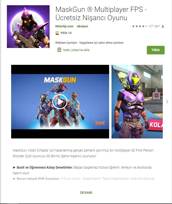 Maskgun Google Play indir