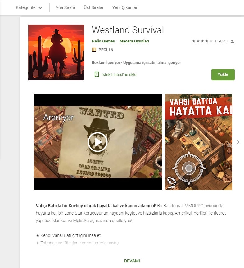 westland survival google play store indir