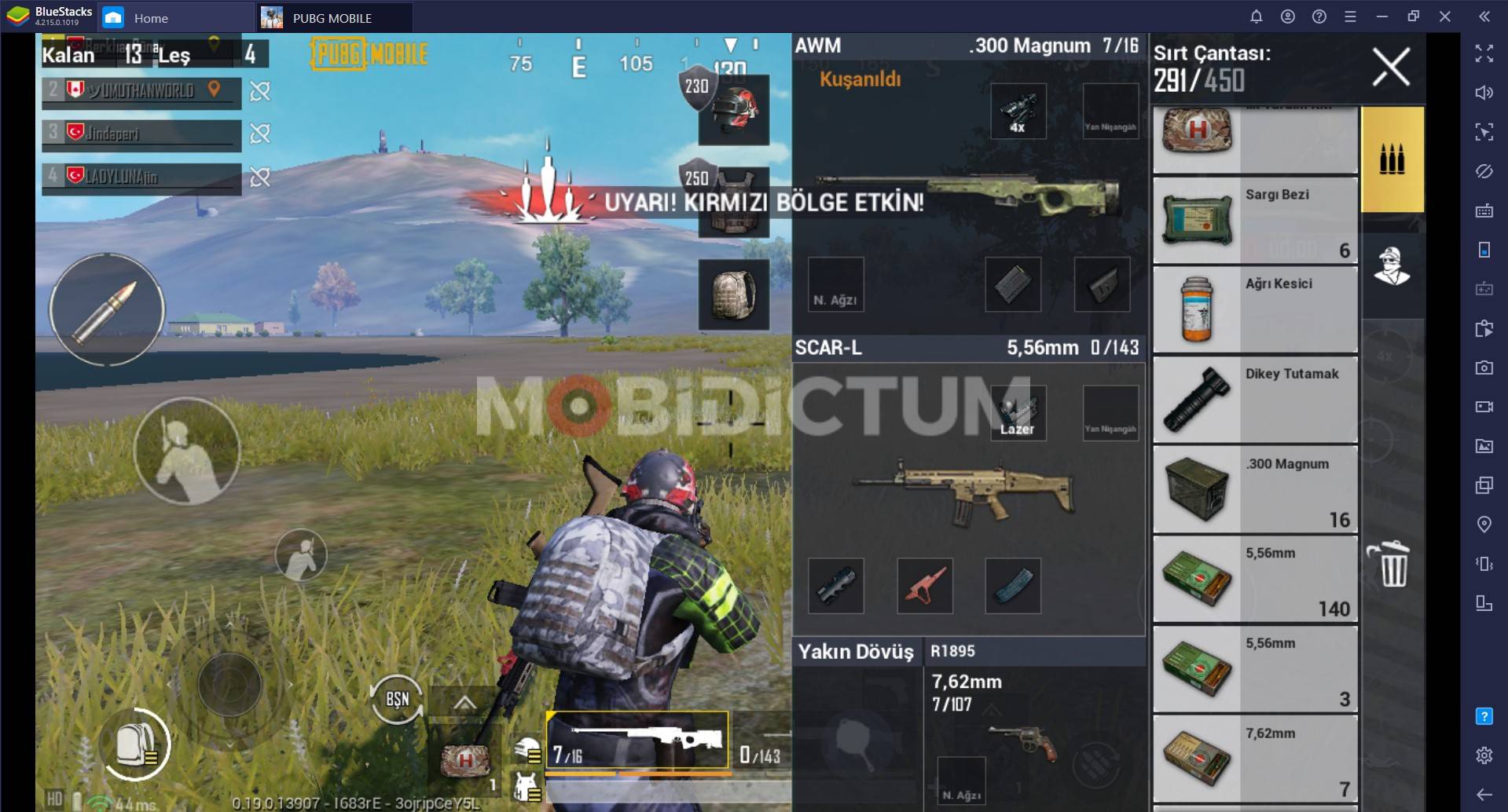 PUBG Mobile silah sekme