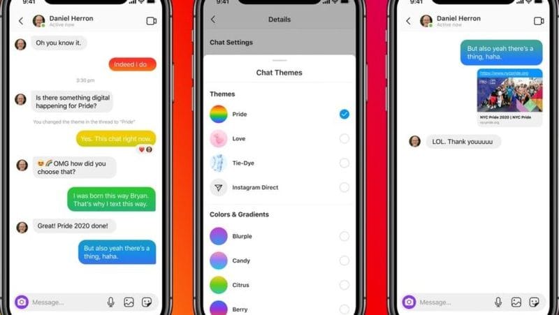 Instagram sohbet rengi değiştirme