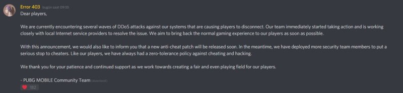 PUBG Mobile DDoS Saldırısı