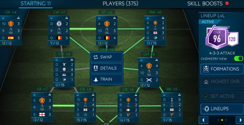 fifa mobile kimya sistemi