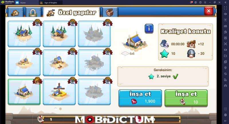 Age of Knights Yapılar