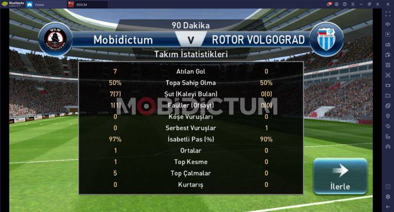 PES Club Manager Sonuç