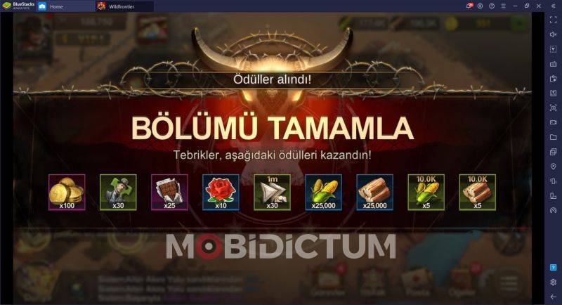 Wild Frontier Bölüm Tamamlama