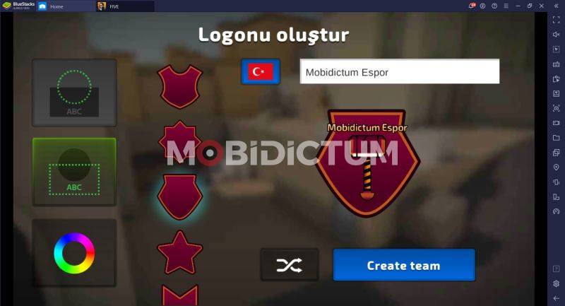 FIVE logo oluşturma