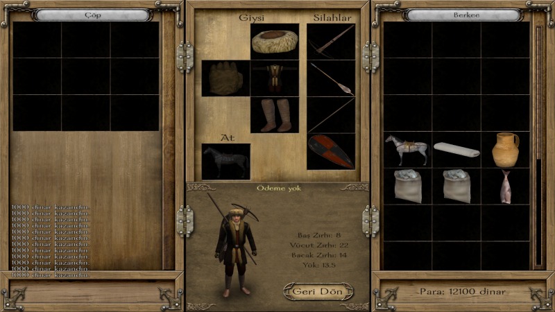 Mount and Blade Envanter Kombinasyonları