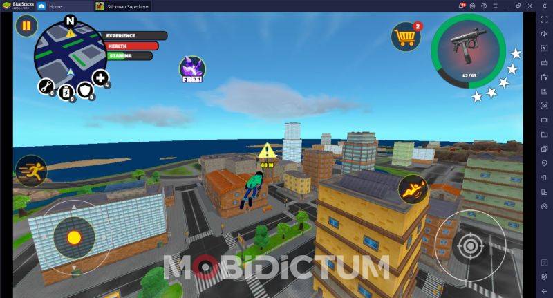 Stickman superhero uçmak