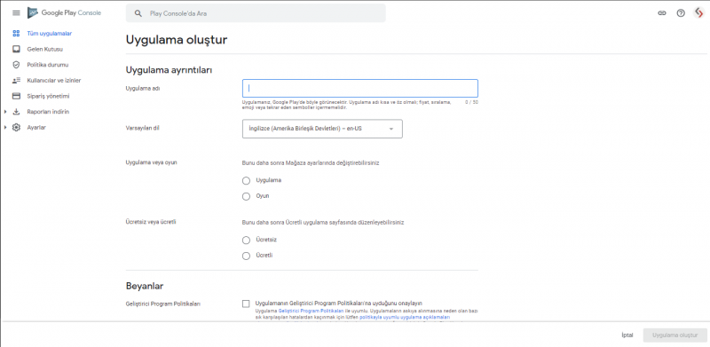 Google Play Uygulama Yayınlama