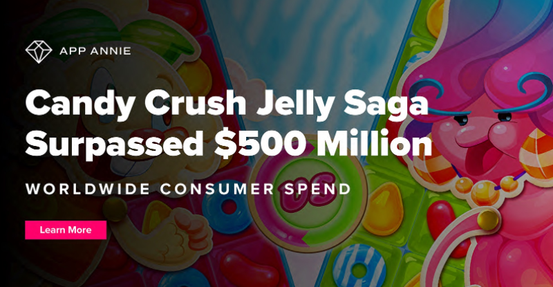 candy crush jelly saga 500 million spending