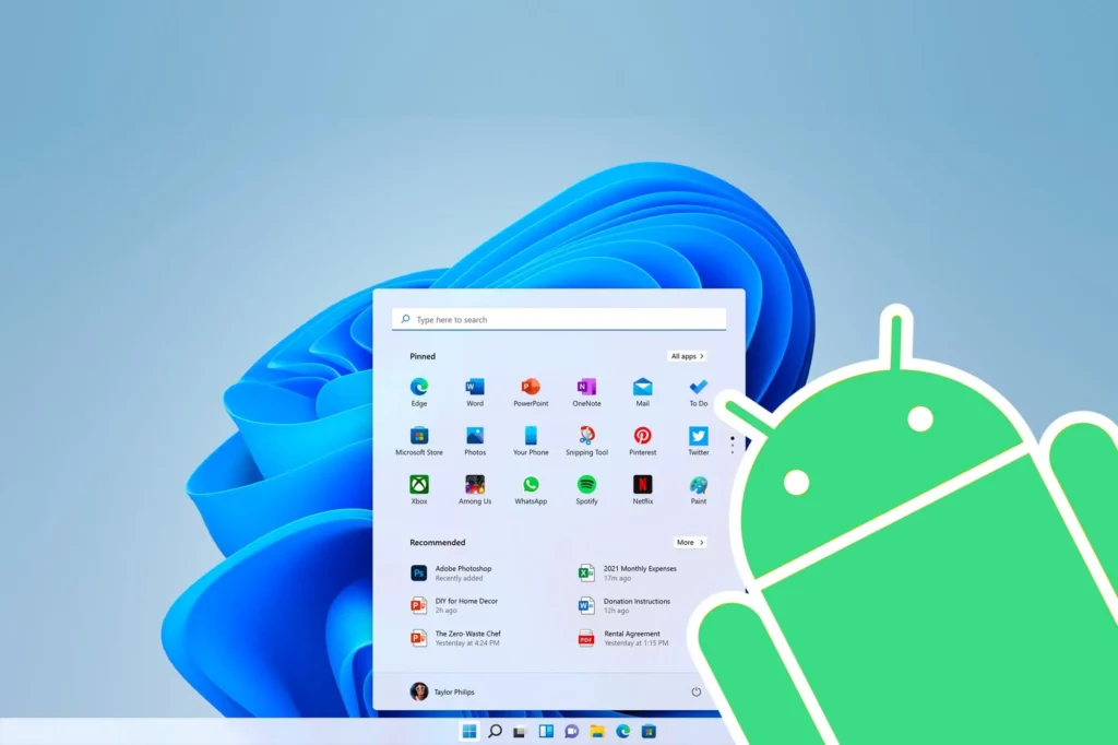 Windows Android apps