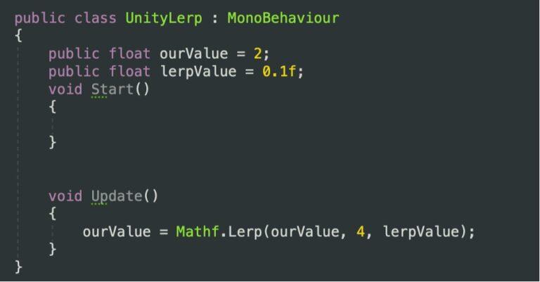 unity lerp nasıl yapılır