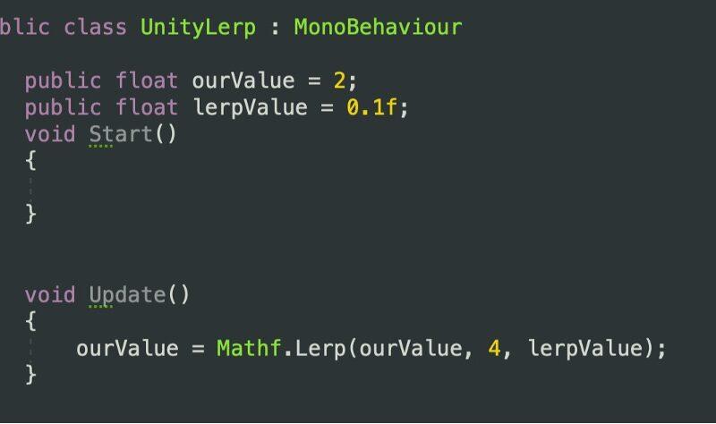 unity lerp nasıl yapılır