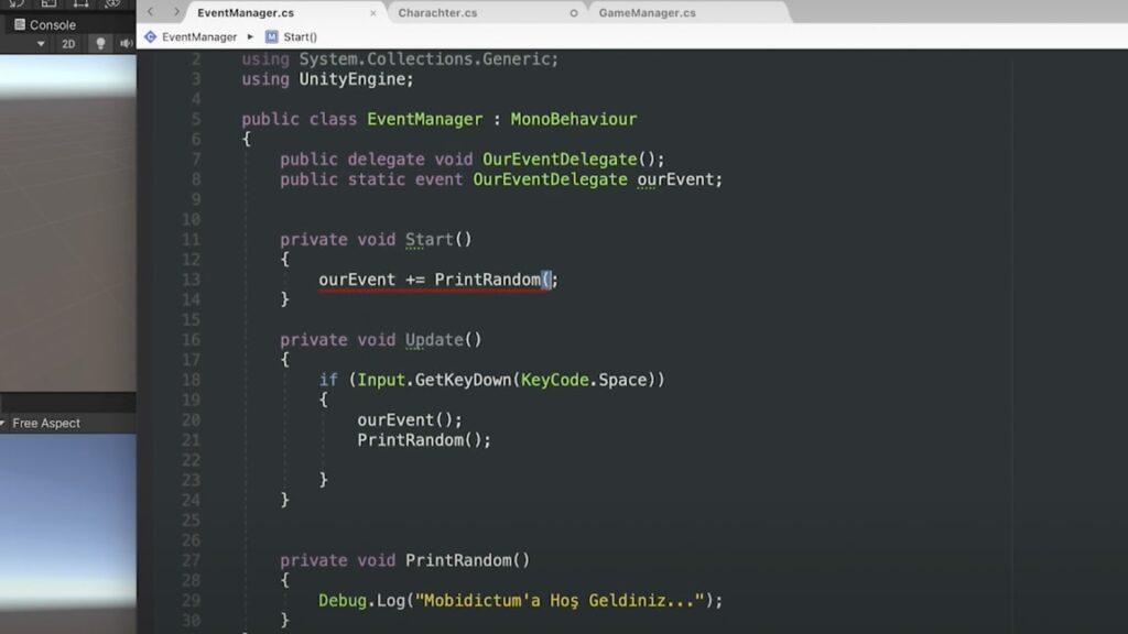 unity event ve delegate dersi
