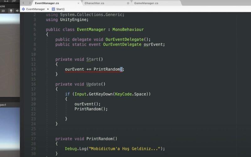 unity event ve delegate dersi
