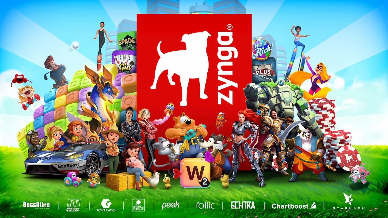 Zynga ve alt markalarının gözüktüğü bir görsel