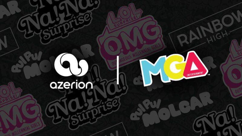 Logos of Azerion and MGA Entertainment