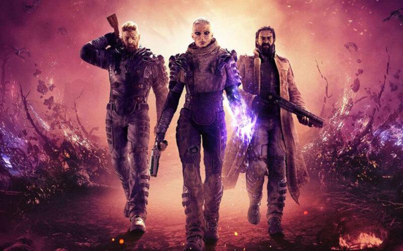 Outriders oyunundan üç farklı karakter yürüyorlar.