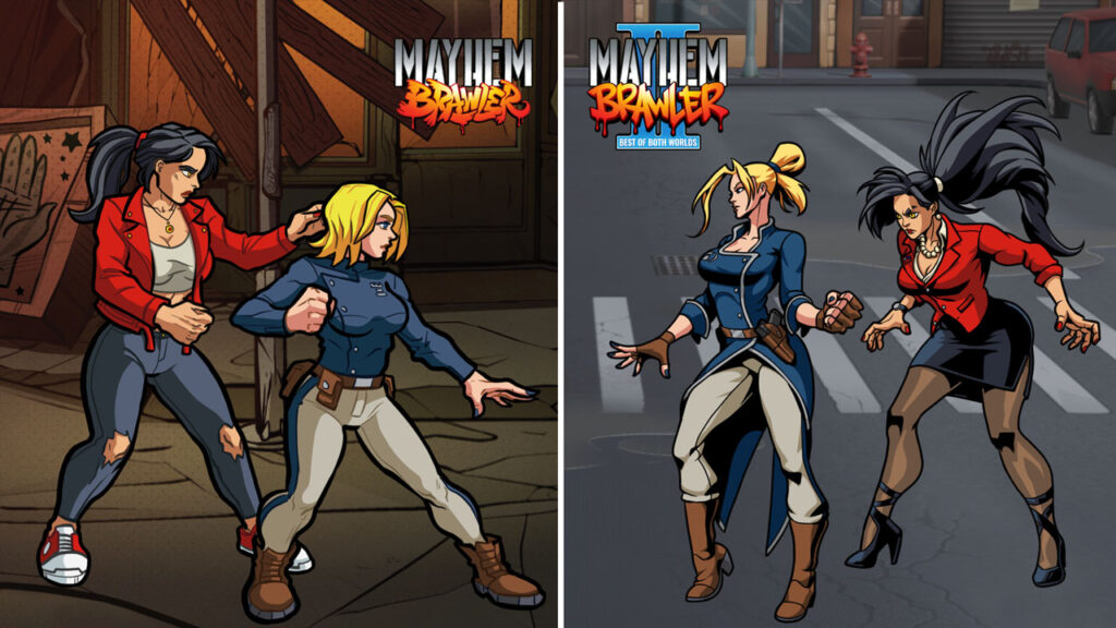 The main characters of Mayhem Brawler I as seen in the upcoming second title