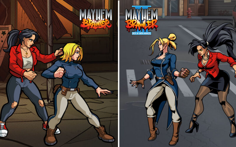 The main characters of Mayhem Brawler I as seen in the upcoming second title