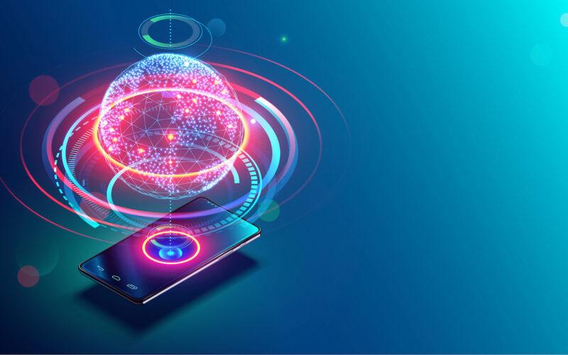 Hologram world coming out of the phone