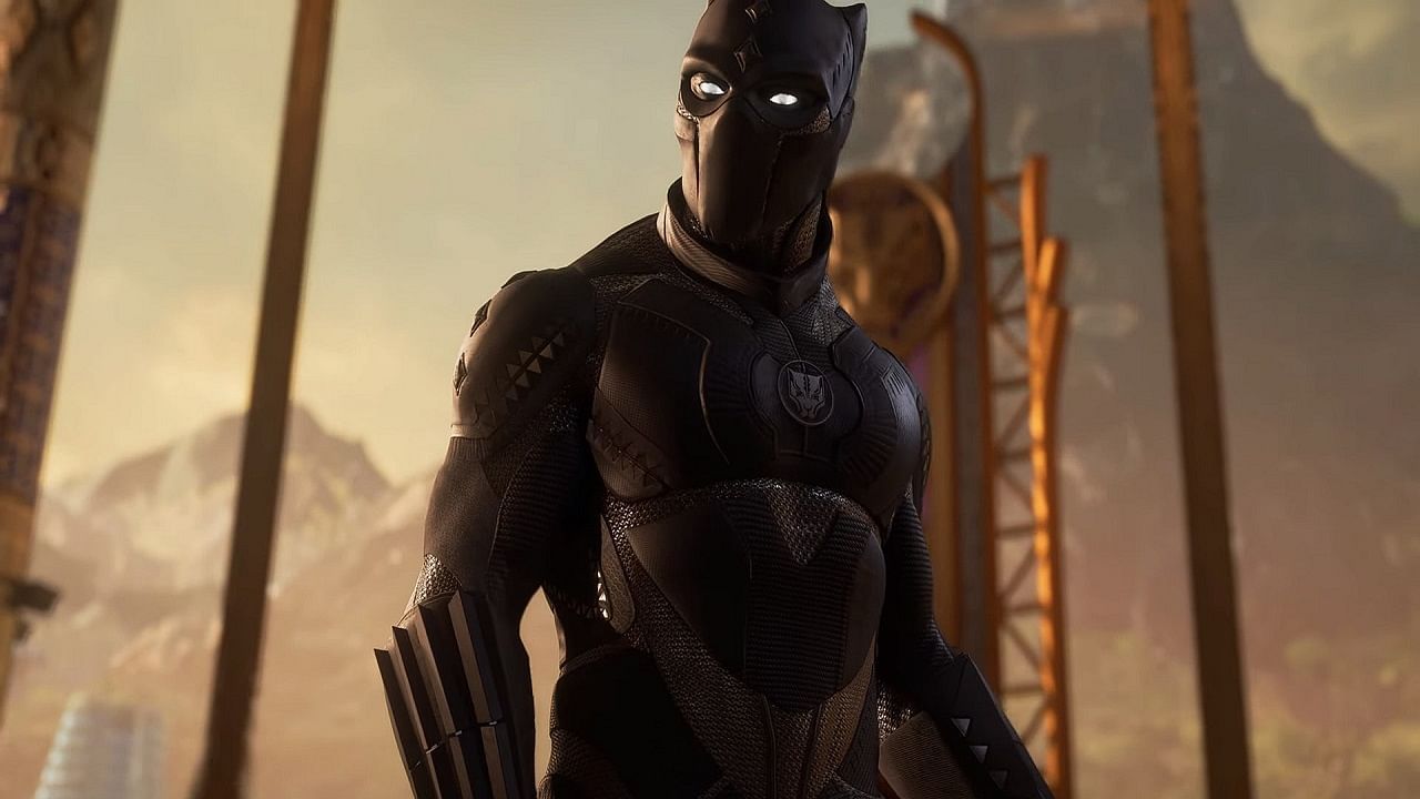 Black Panther standing tall and looking left