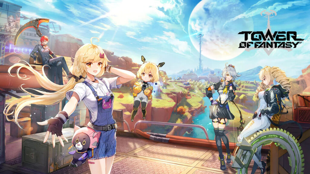 Tower of Fantasy characters posing together under daylight