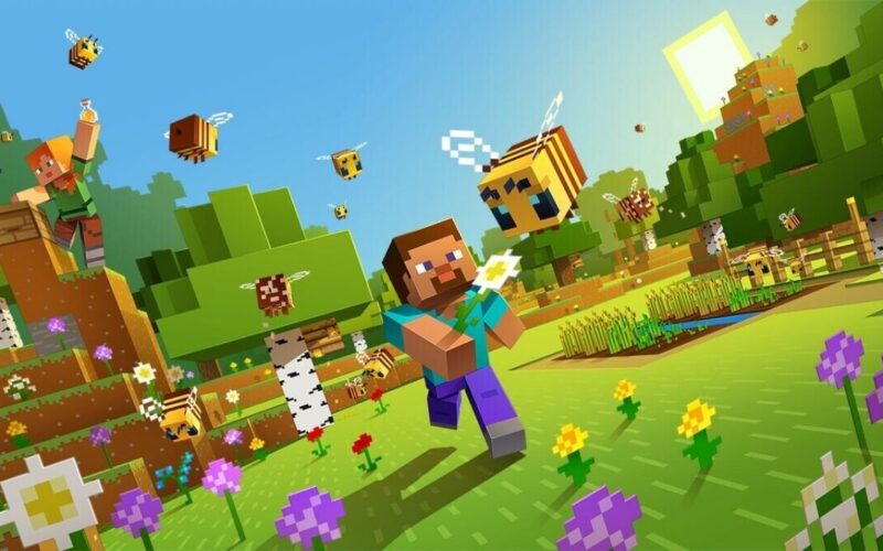 Minecraft's main hero is running across the game's world