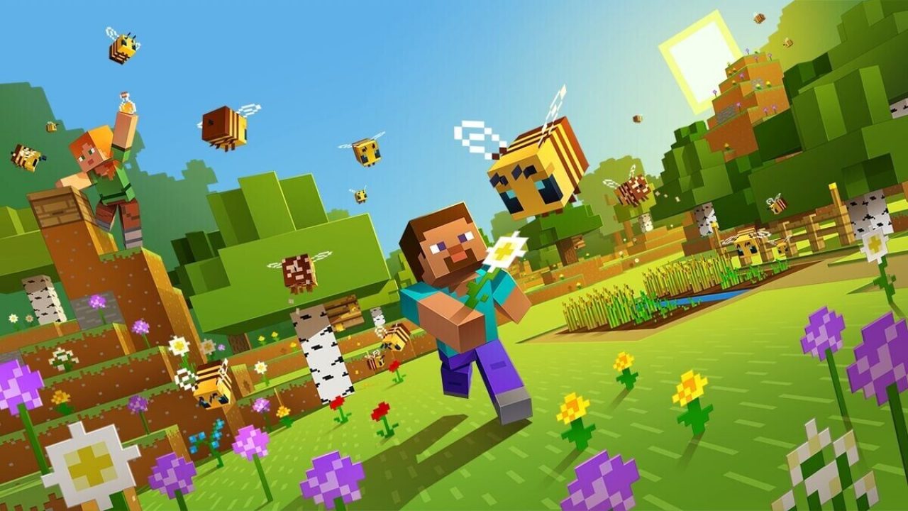 Minecraft's main hero is running across the game's world