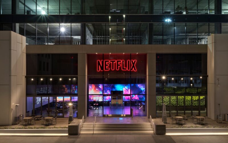 An office with a Netflix sign