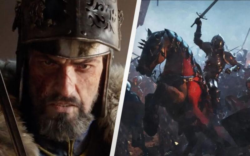 A close up of a Blacklord character and a rider on a battlefield