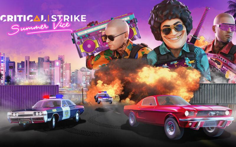 Three Critical Strike operators, wearing 80s style outfits