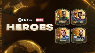 FIFA 23 FUT Heroes in a Marvel-style superhero drawing
