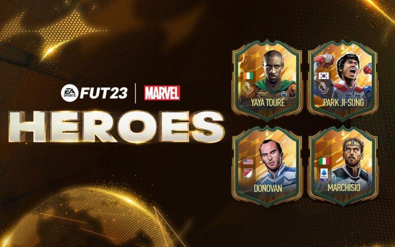 FIFA 23 FUT Heroes in a Marvel-style superhero drawing