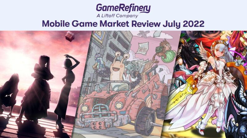 Three cover arts from most popular mobile games in July 2022