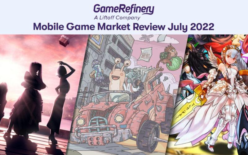 Three cover arts from most popular mobile games in July 2022