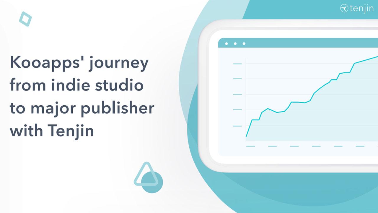 A graphic showing growth with Kooapps and Tenjin names