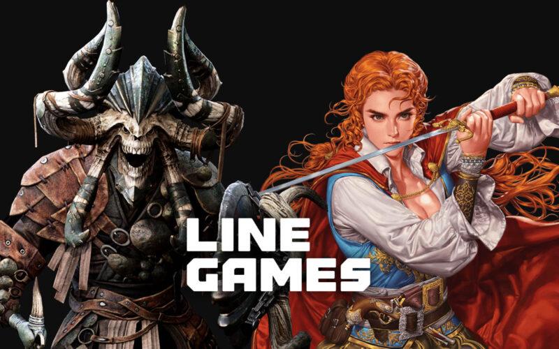 Line Games' two characters posing, ready for battle