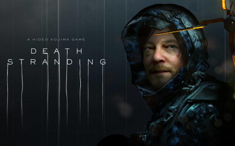 Death Stranding logosunun yanında oyunun ana karakteri Samuel Porter Bridges