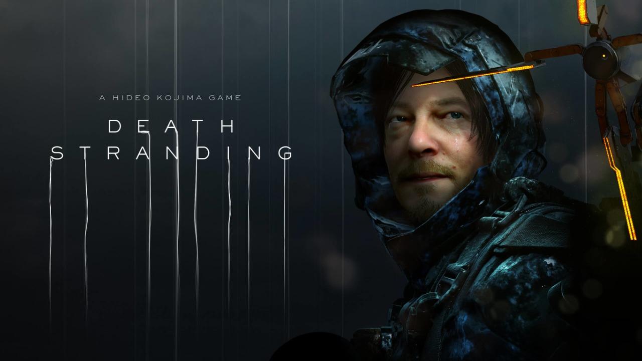 Death Stranding logosunun yanında oyunun ana karakteri Samuel Porter Bridges