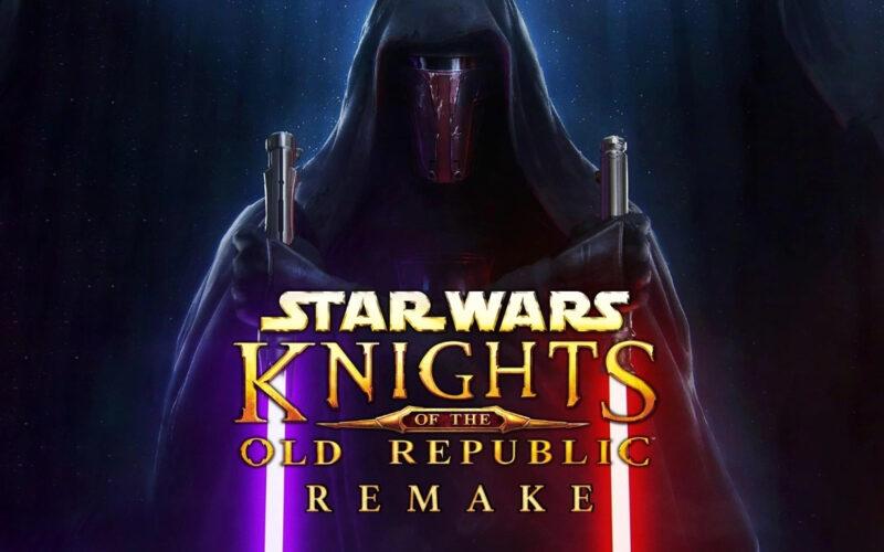 Star Wars: Knights of the Old Republic remake logosunun arkasında duran bir jedi
