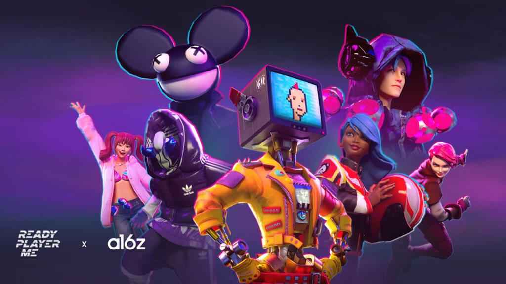 Ready Player Me avatars posing for the camera on a purple background