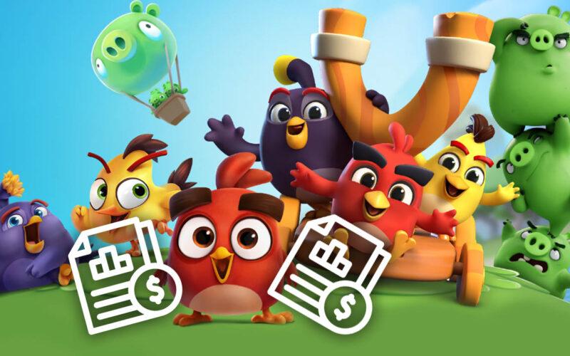 Angry Birds characters posing for the camera on a colorful hill