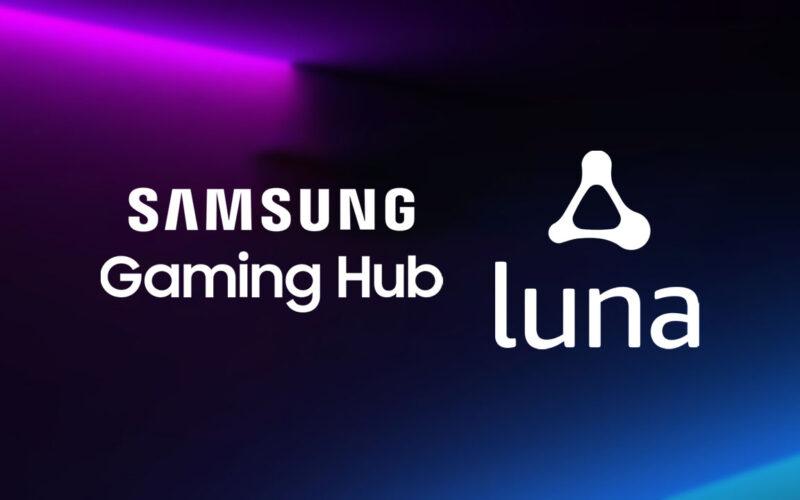 Samsung Gaming Hub and Amazon Luna logos