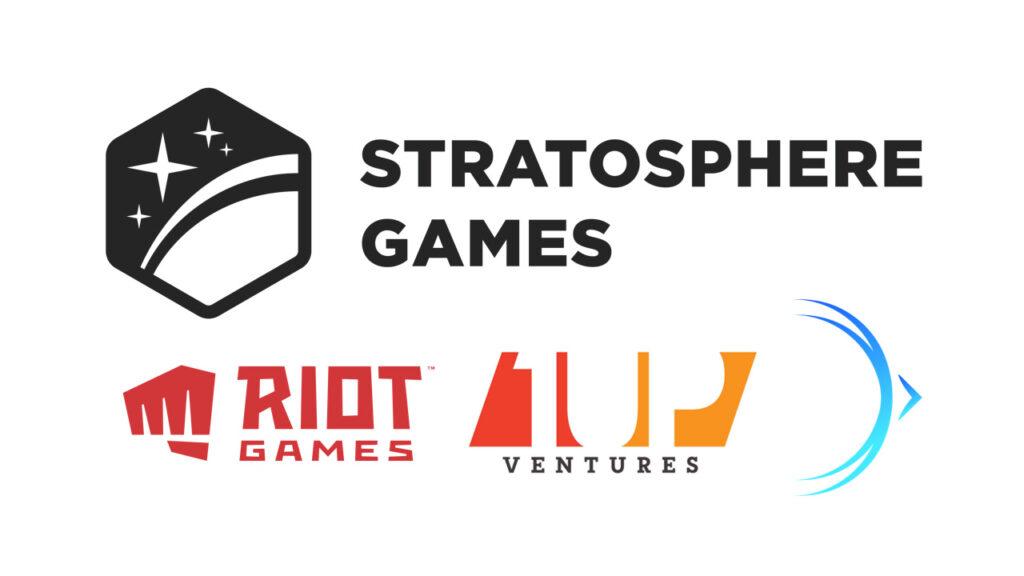 Stratosphere Games Riot Games 1Up Ventures, Skycatcher logos