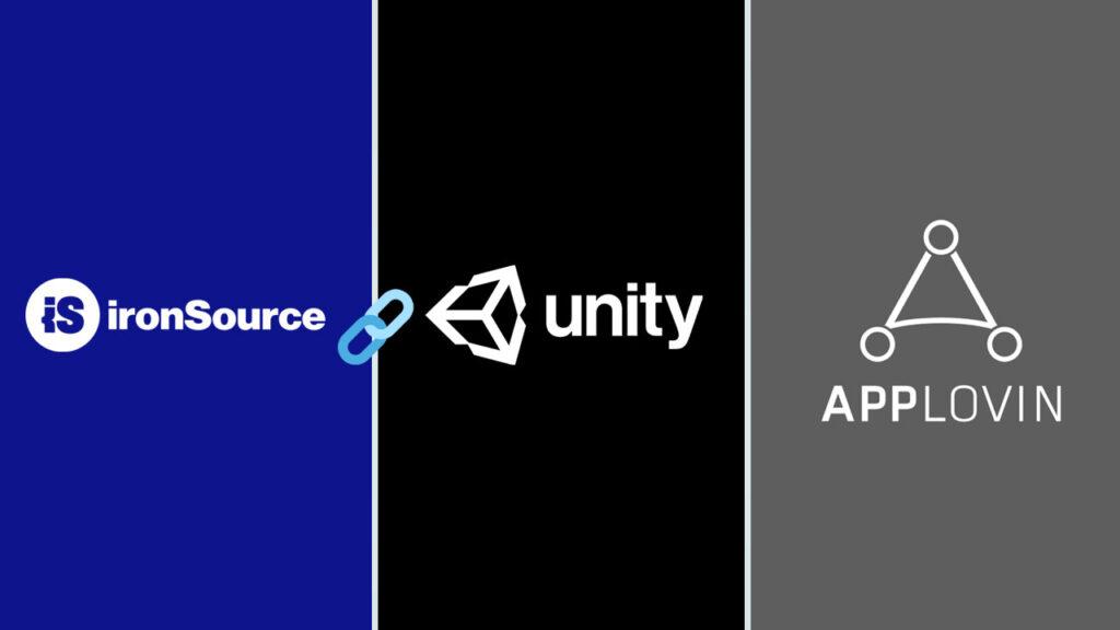 Unity, ironSource ve AppLovin logoları