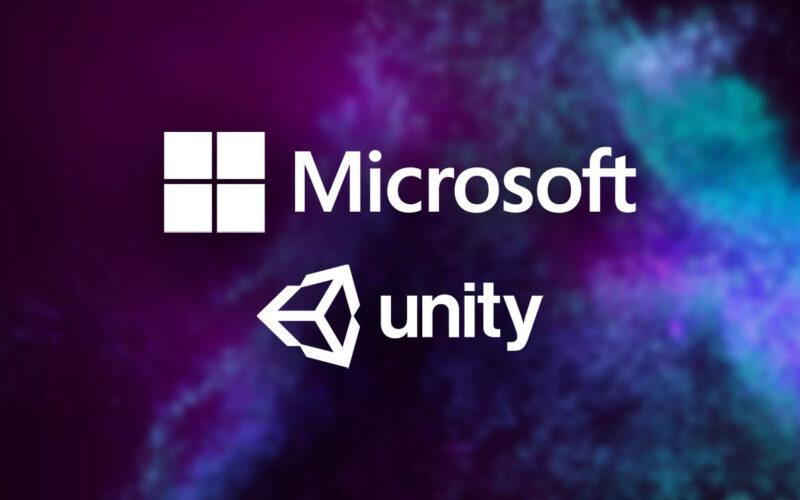 Microsoft ve Unity logoları