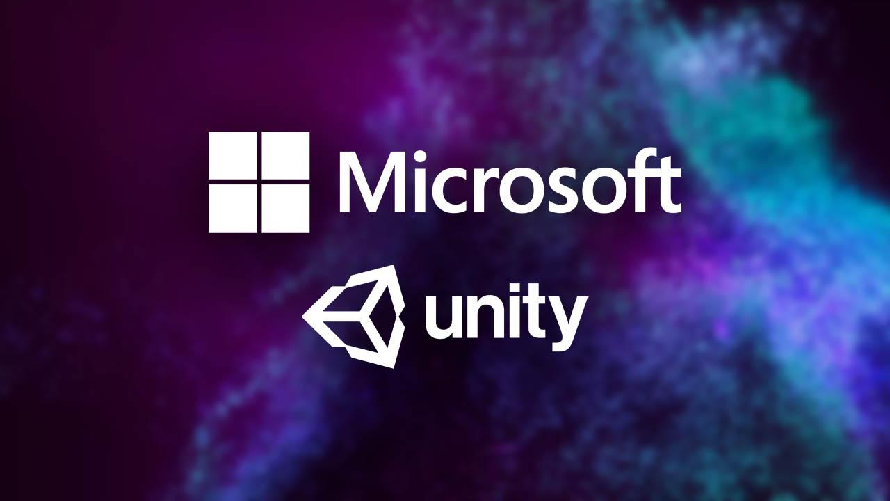 Microsoft ve Unity logoları